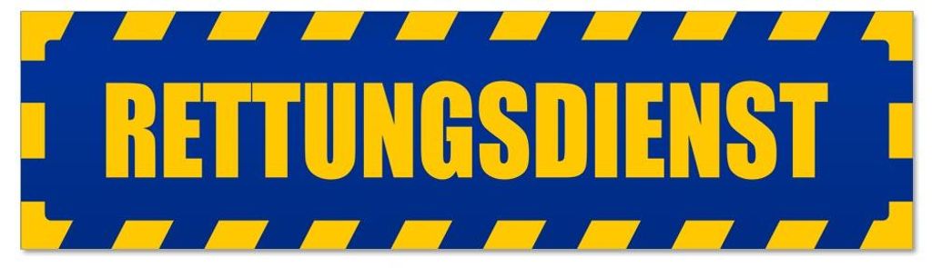 Kiwistar - Autoaufkleber - Blau - 45 x 12 cm - Rettungsdienst gestreift - Hinweis Aufkleber Sticker für Auto, Kfz, Fahrrad, PKW, LKW