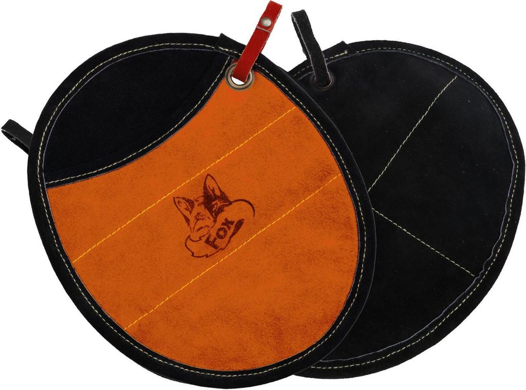 Ofenschlupfer Pro 300 Topflappen aus Leder mit Polyamid 2 Stück Orange Schwarz