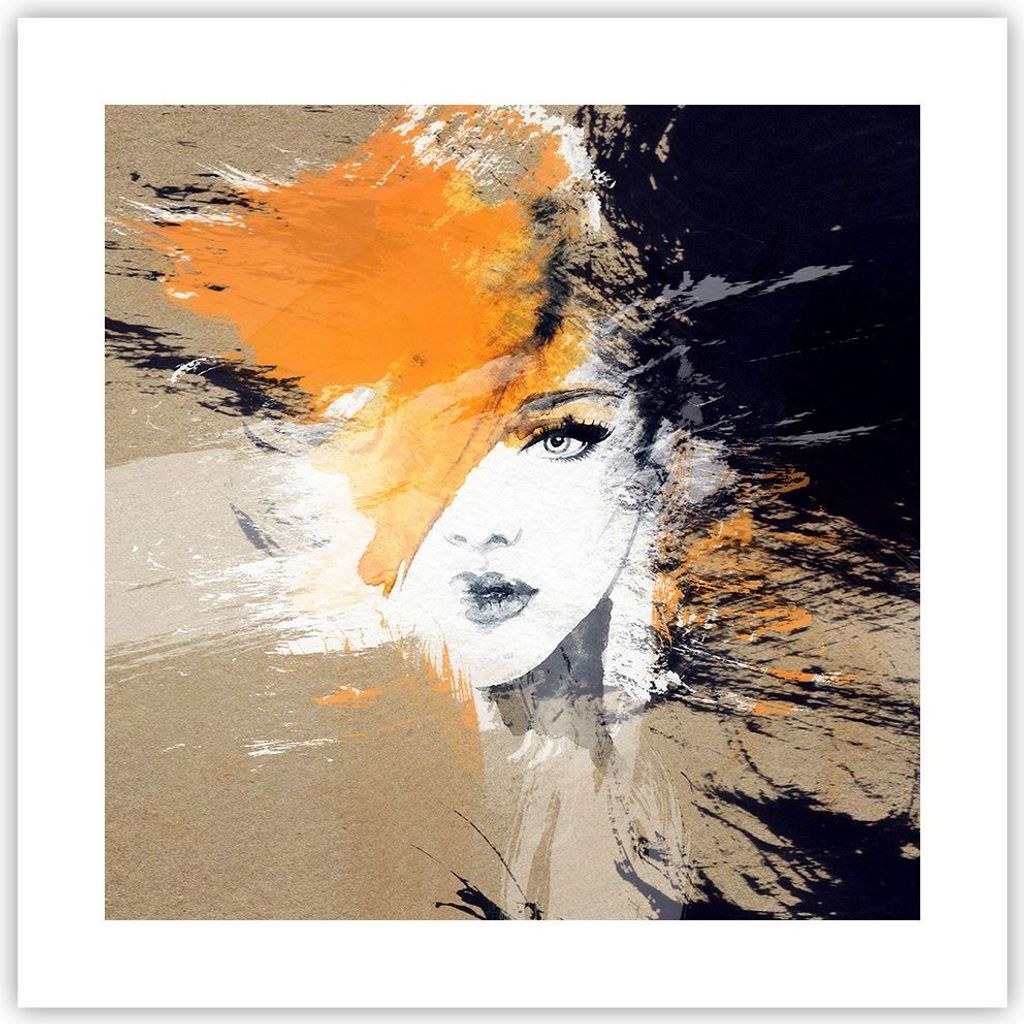 Poster - Poster ohne Rahmen - Abstraktion Frau - 40x40 cm - Wand Bild - Wanddeko - Wandbilder - Kunstposter - Wandposter - Bilder - Kunstdruck - Wa...