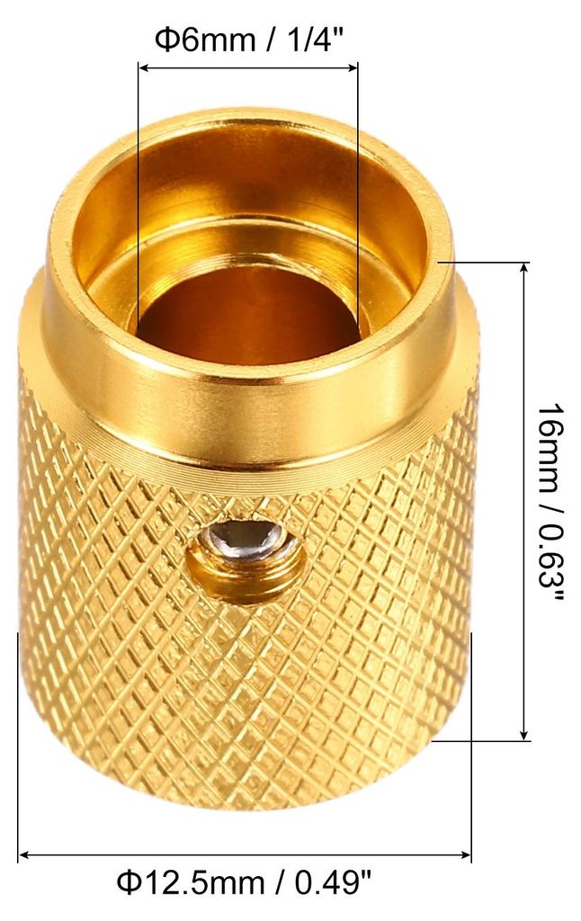4 Stš¹ck Aluminium Potentiometer Kn?pfe, 6mm x 12.5mm x 16mm Universelle Lautst?rke Tonregler Kn?pfe mit Schraubenschlš¹ssel fš¹r Gitarre, Ba...