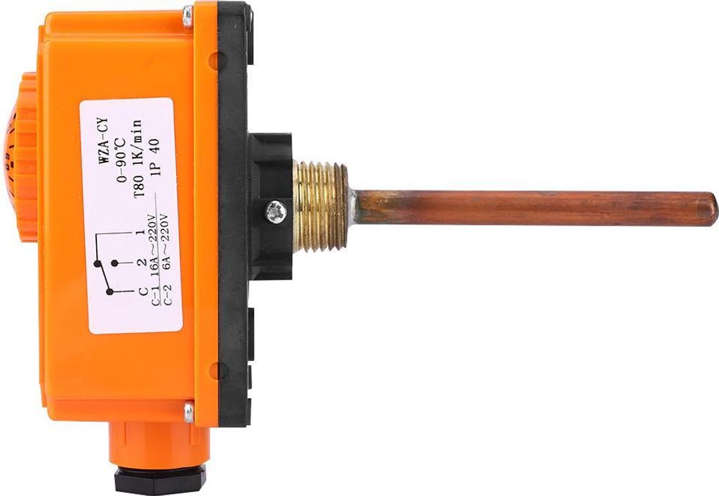 G1/2 Gewinde Temperaturregler Heizungsrohr – Thermostat für Heißwasserleitung, Hochtemperatur-Start bei 90 °C