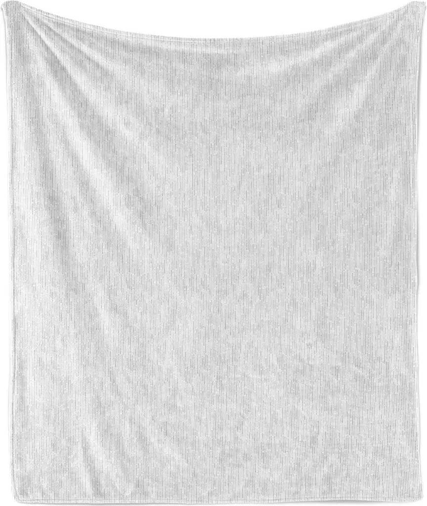 ABAKUHAUS Coperta in morbido pile flanella, colore neutro, linee tratteggiate minimaliste, morbida e confortevole per interni ed esterni, 125 x 175 cm, grigio e bianco