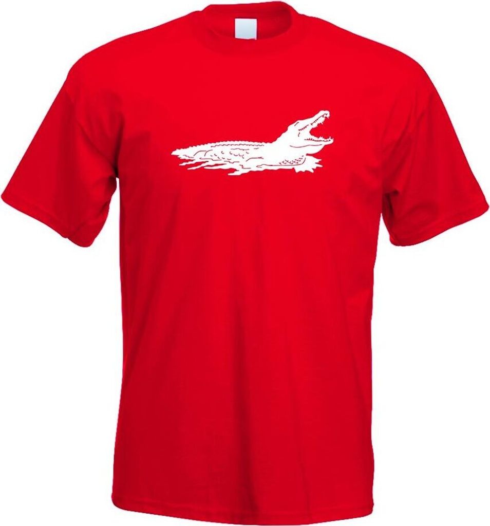 Kiwistar - T-Shirt - rot - Krokodil Alligatoren Kaimane Herren Funshirt Bedruckt Design Sprüche Spruch Motive - mit Motiv Bedruckt - Funshirt Desi...