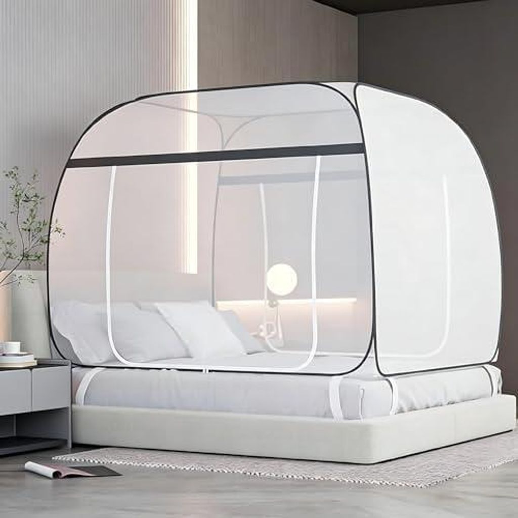 Moskitonetz Bett Pop Up,180cmX200cm Faltbares Produktbild 