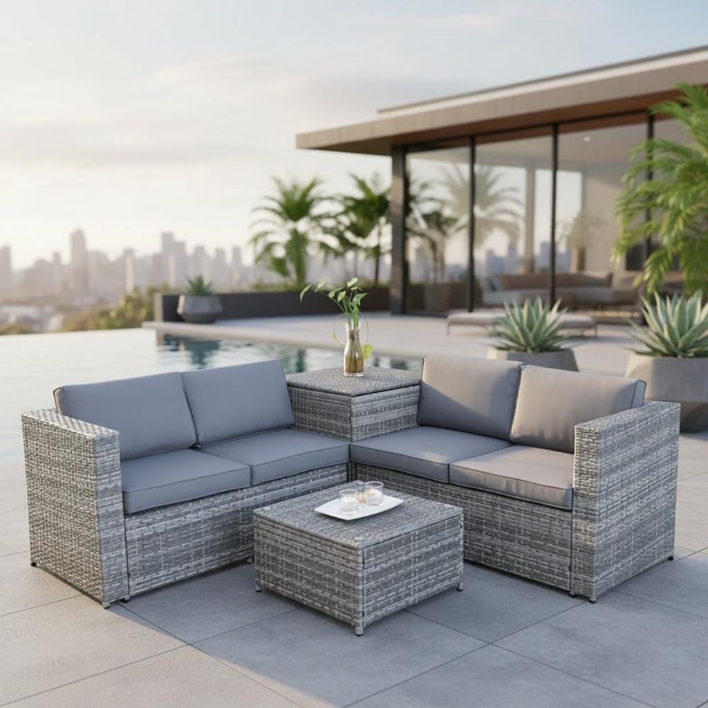 Mucola Gartenmöbel Sitzgruppe Sofa Polyrattan Sitzgarnitur Produktbild 