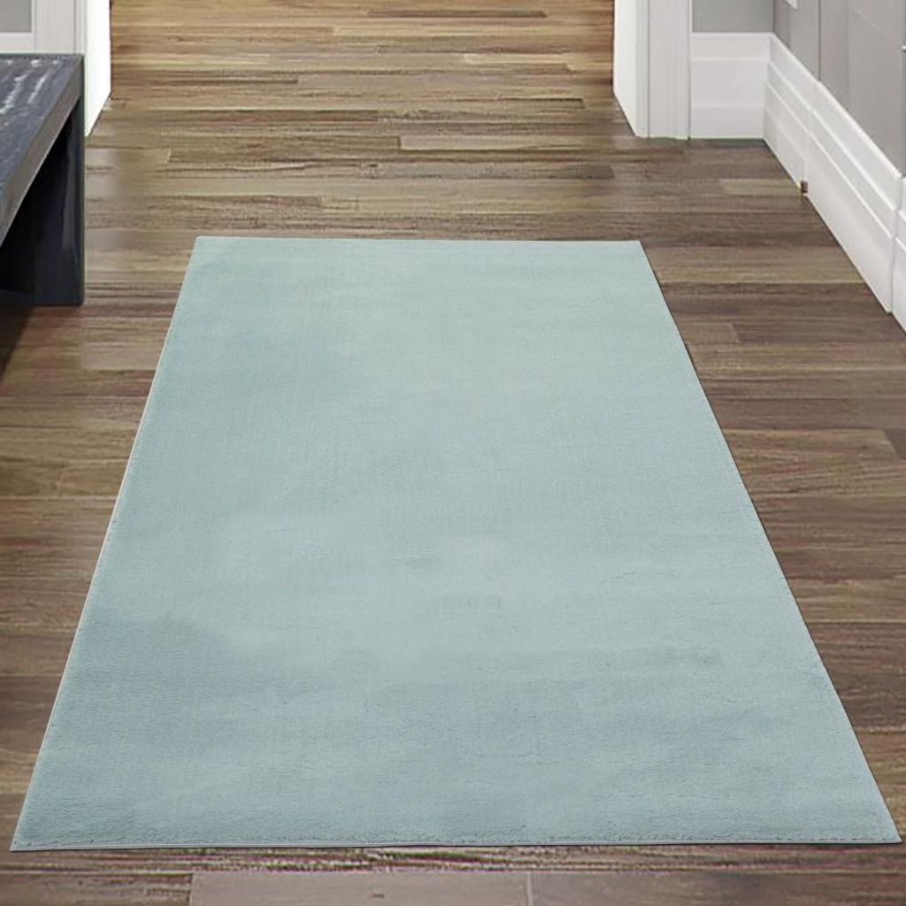 Shaggy Teppich mit Hoch- & Langflor | waschbar | in blau Größe - 60 x 110 cm