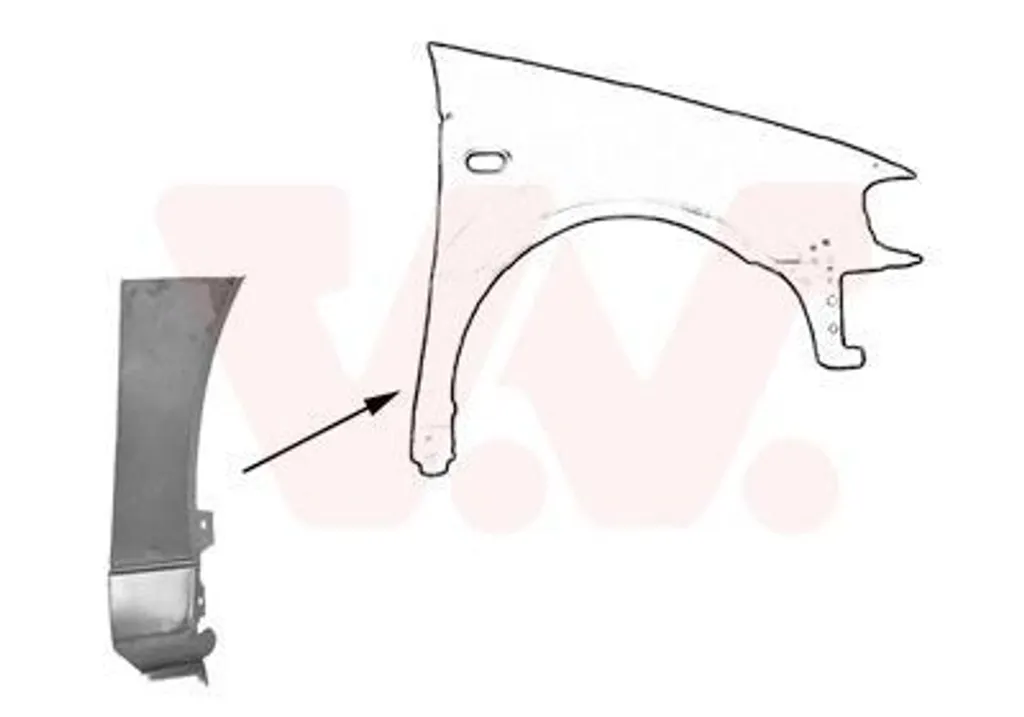 Aile avant droite VAN WEZEL 5824156 pour VW Polo Van : pièce de carrosserie