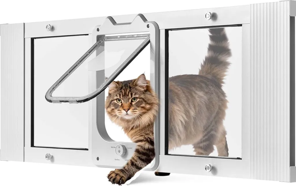Chatière pour Fenêtre Réglable 88,9-101,6 cm en Aluminium Blanc Robuste