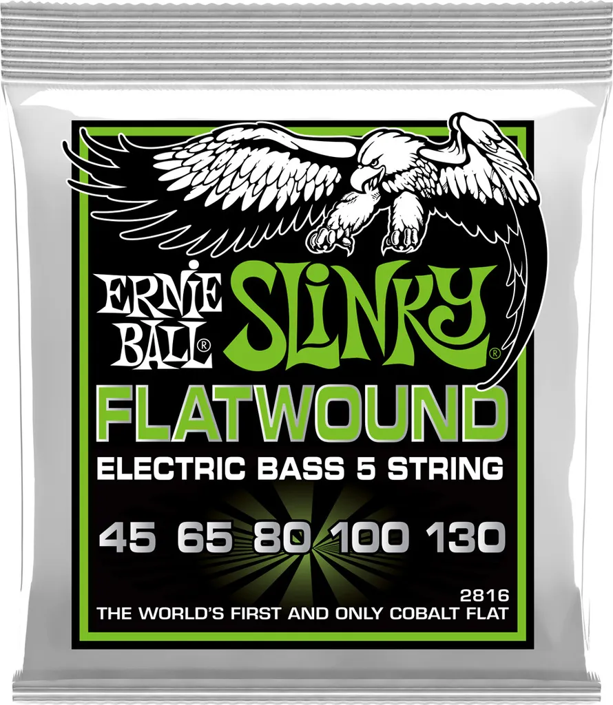 Cordes Ernie Ball 2816 Slinky Flatwound Bass 45-130 pour Guitare Basse