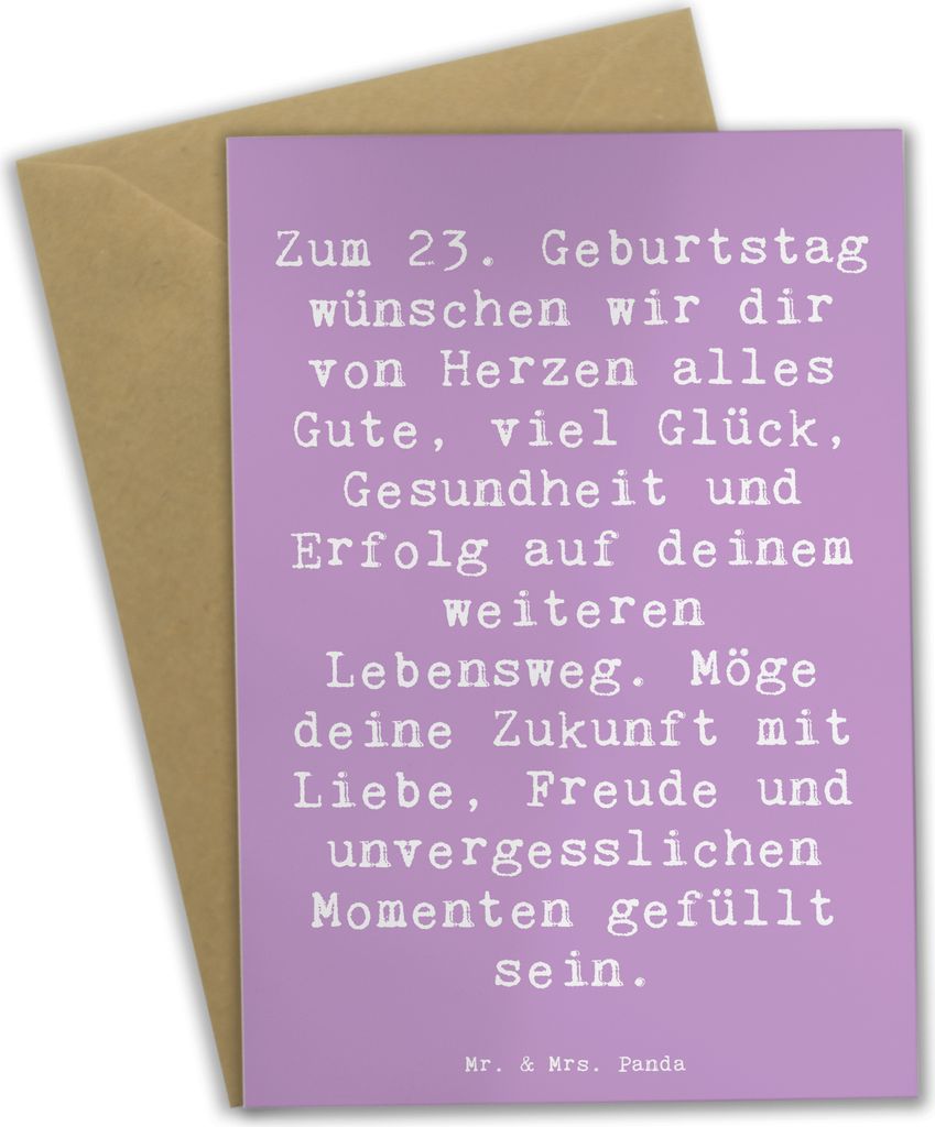 Mr. & Mrs. Panda Grußkarte Spruch 23. Geburtstag - Produktbild 