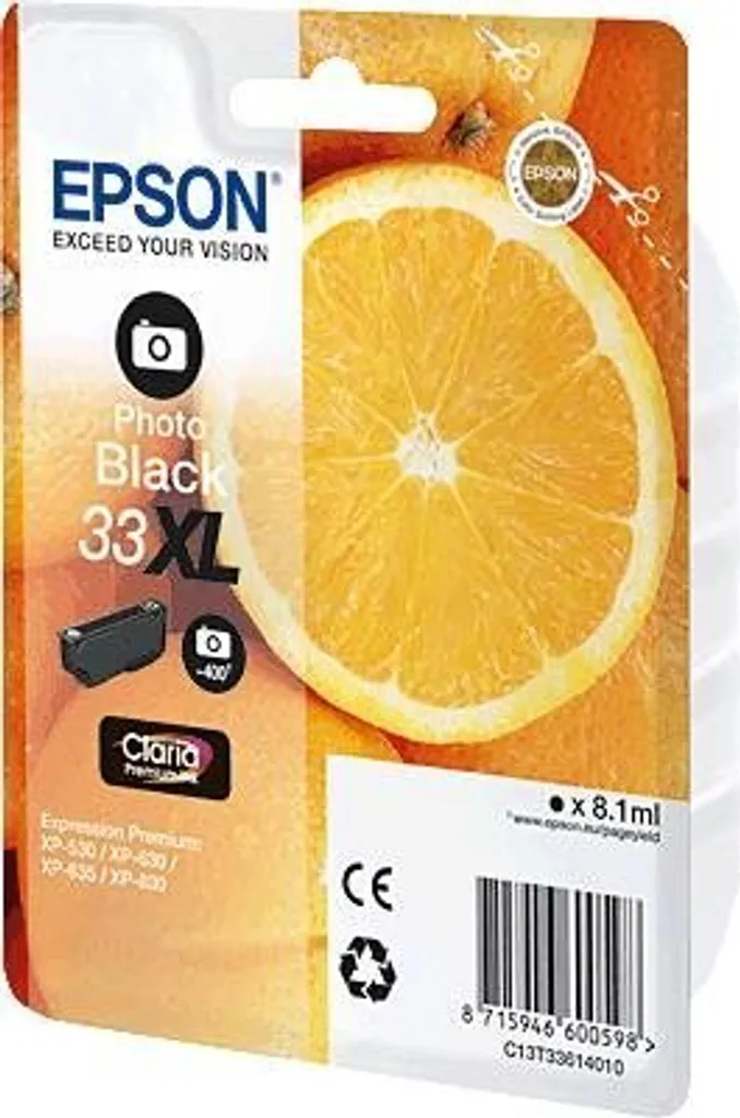Epson 33 Nero Fotografico Originale 8.1ml | Cartuccia Alta Capacità
