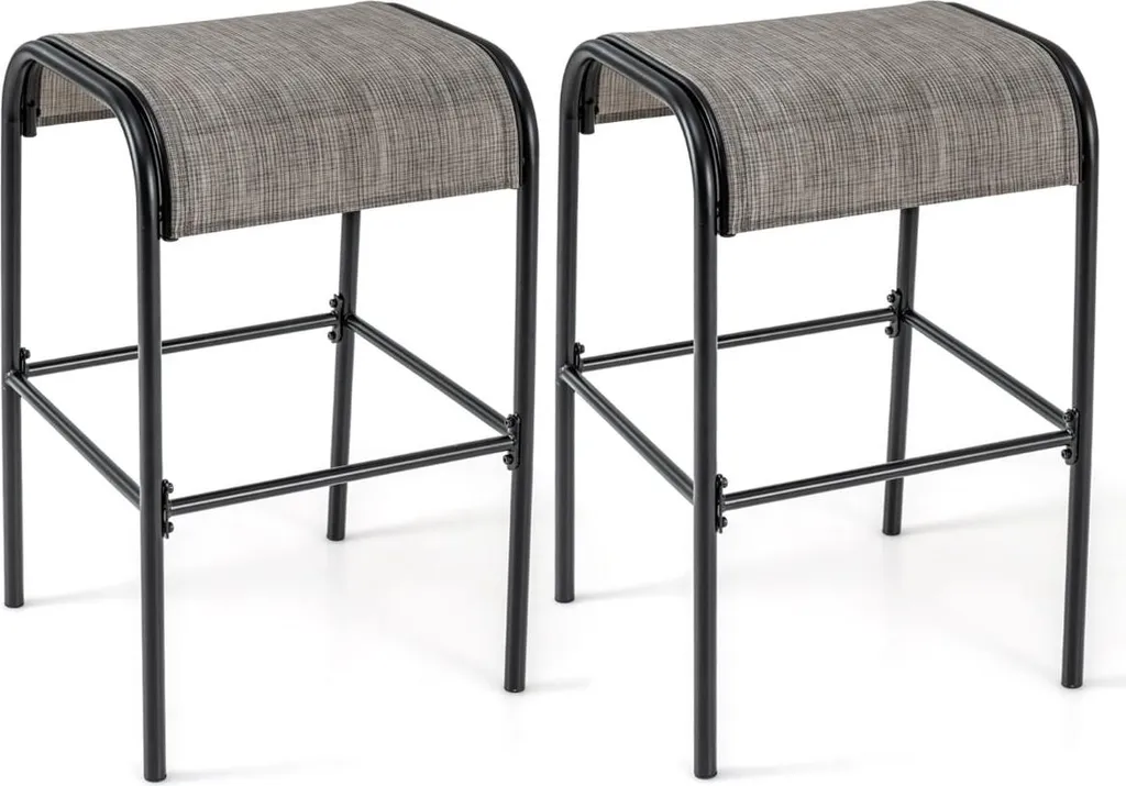 Tabourets de bar d'extérieur 180 kg lot de 2 chaises hautes en métal