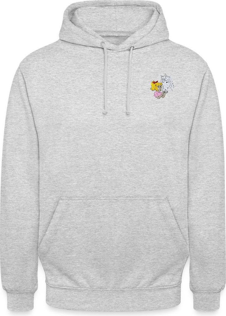 Spreadshirt Bibi & Tina Bibi und Sabrina Stick Uni Hoodie, 4XL, Hellgrau meliert
