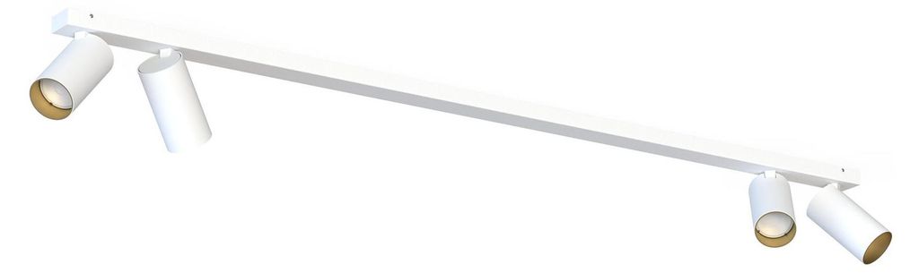 Strahler Metall GU10 verstellbar in Weiß Gold 4-flammig länglich Modern Spot