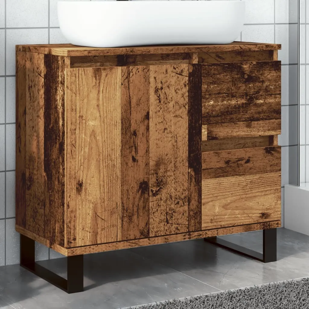 Mobile Lavabo Maison Exclusive 65cm Legno Antico Materiale Ligneo