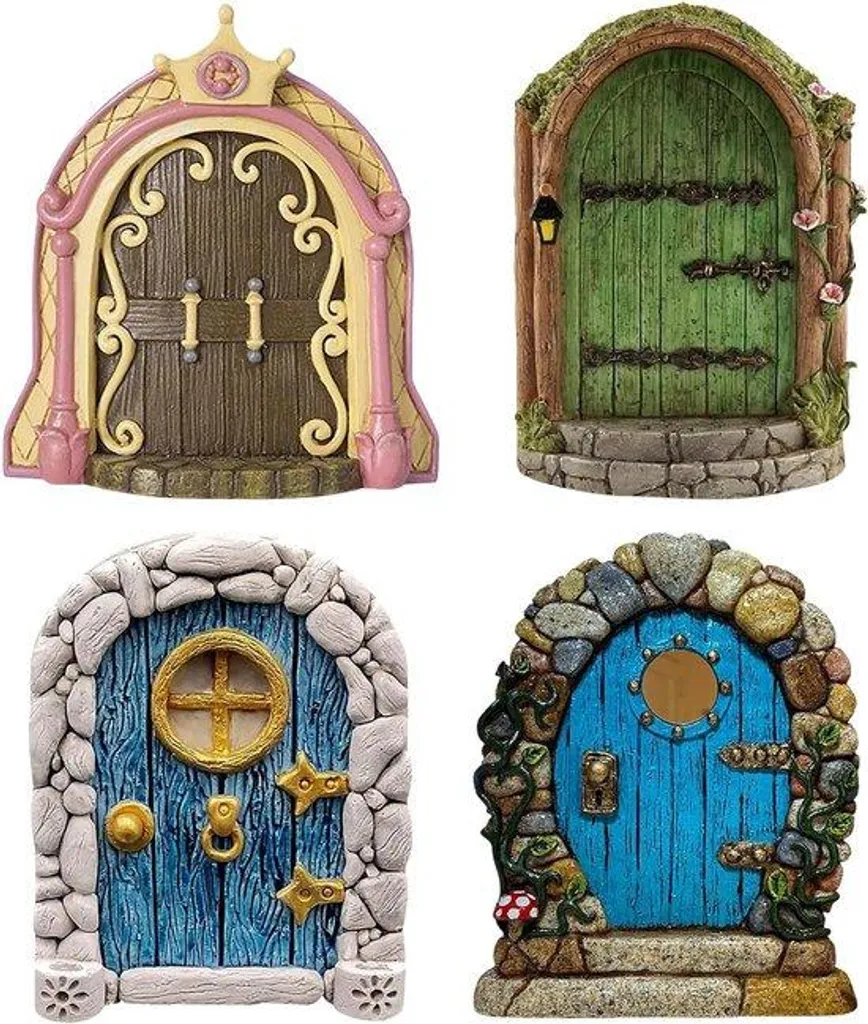 Petite porte de nain de jardin pour fées : garage décoratif pour arbres