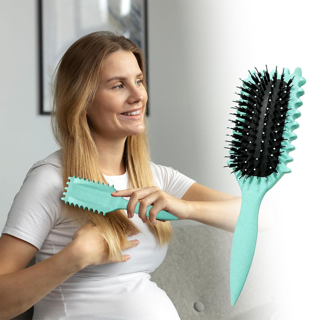 Curly Hair Brush – Lockenbürste Mit Wildschweinborsten Für Definierte Locken, Für Männer & Frauen