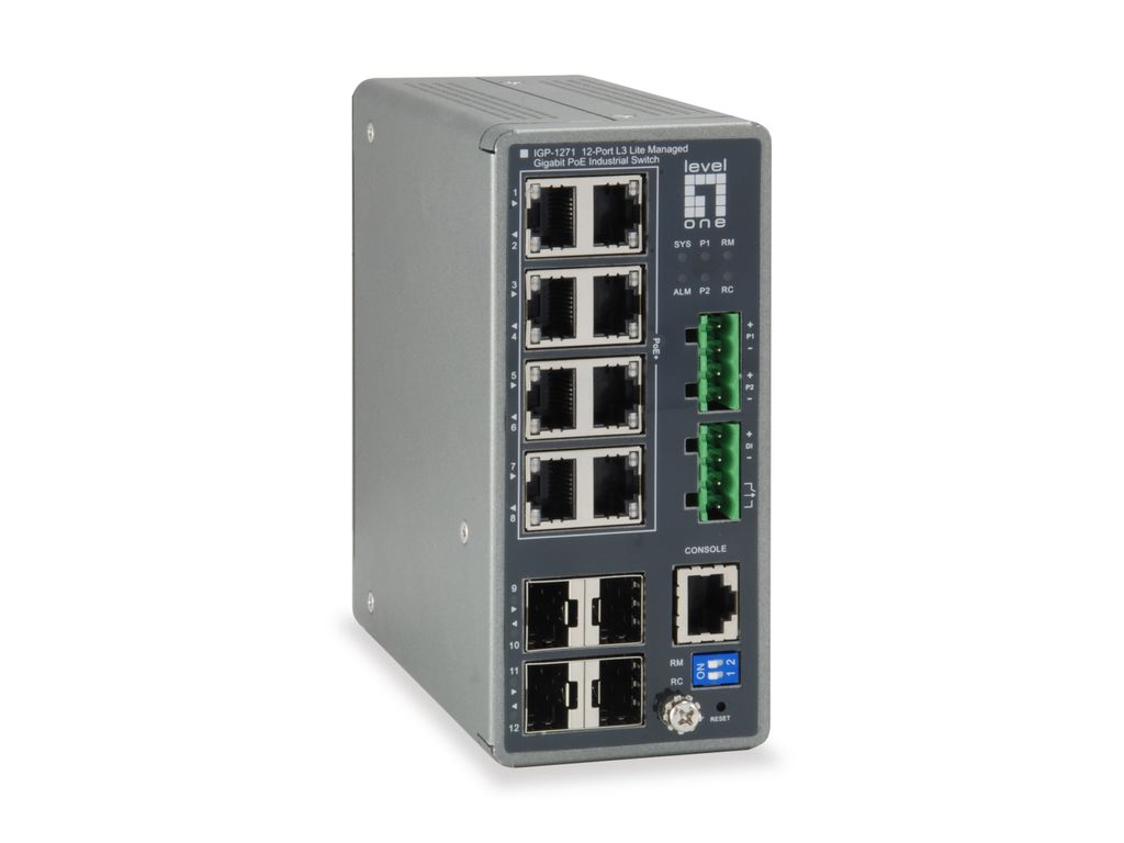 LevelOne Switch 8x GE IGP-1271 4xGSFP 240W 8xPoE+