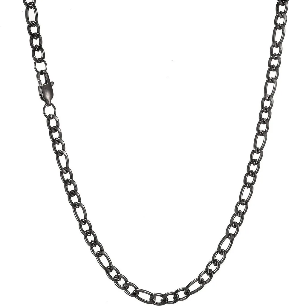 Collana Figaro Uomo 5mm in Acciaio Inox Argento | Catena Resistente 45-90cm
