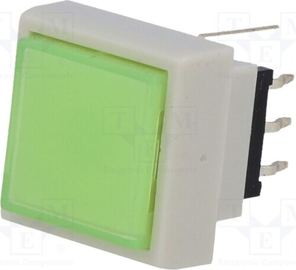 1x Schalter für Tastatur grün PB6133FAL-3 Tac 0,1A/30VDC grün LED Pos: 2