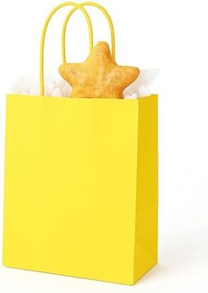 Geschenktüte aus Papier 180 x 80 x 225 mm, gelb, Kraftpapier