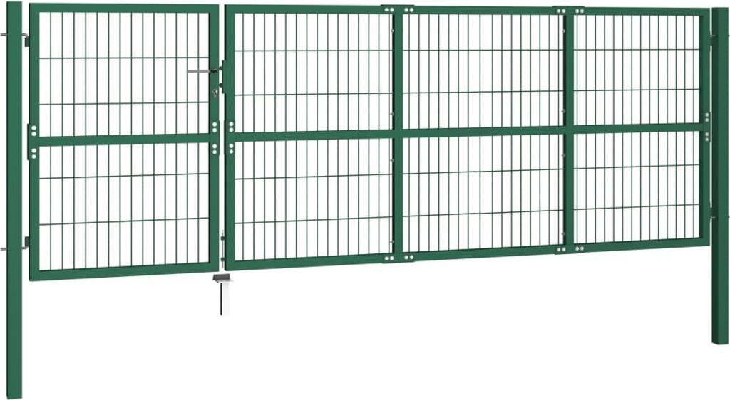 vidaXL Portail de jardin avec poteaux 350 x 120 cm Acier Image du produit 