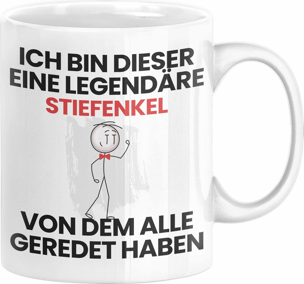Stiefenkel Geschenk Tasse Lustige Geschenkidee Geburtstag für Stiefenkel Ich Bin Dieser Legendäre Stiefenkel Von Dem Alle Geredet Haben Kaffee-Be...