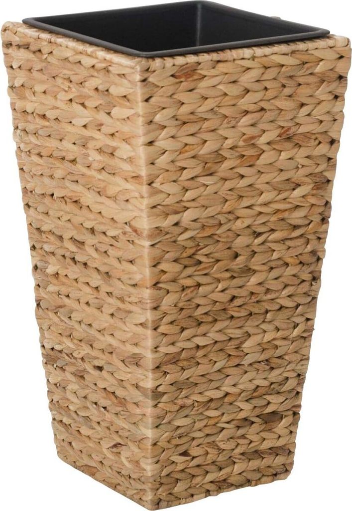 Vaso da fiori ASIA in giacinto d'acqua naturale 28x28x60 cm Immagine del prodotto 