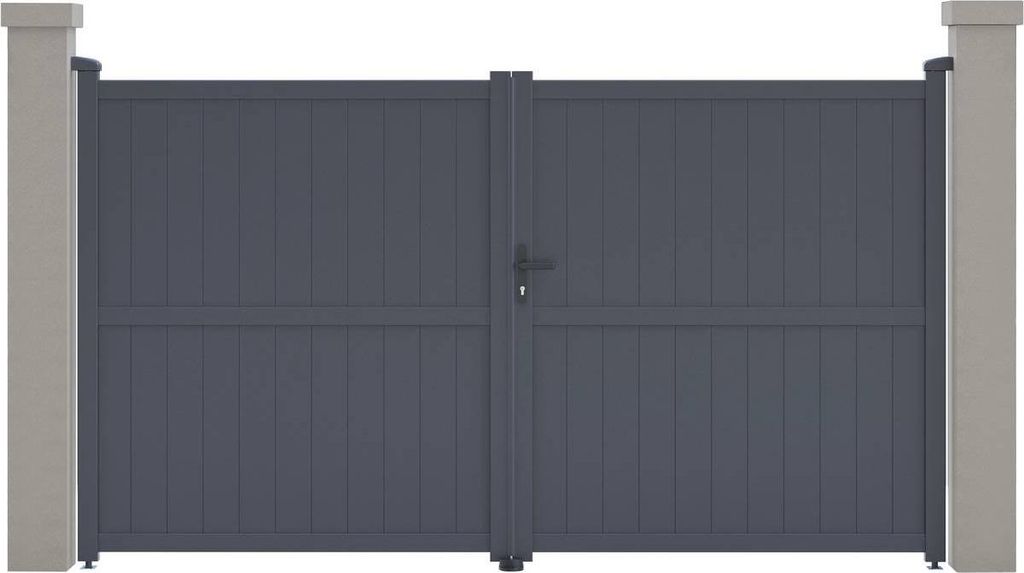Cancello in alluminio "Maurice" - 299,5 x 155,9 cm - Grigio Immagine del prodotto 