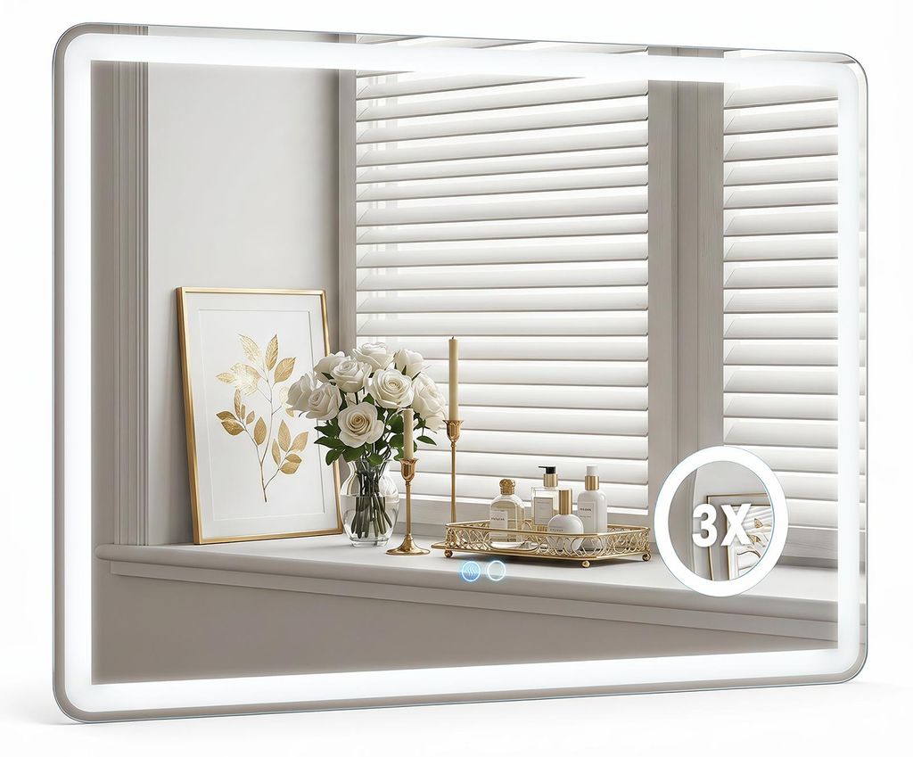 LED zrcadlo do koupelny od COSTWAY, rozměry 80x60 cm, Obrázek produktu 