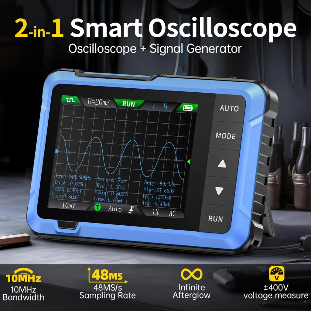 Multimètre oscilloscope 2 en 1 portable pour diagnostic électronique pro - 19