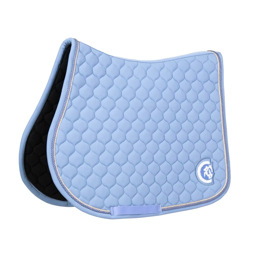 Tapis de Selle Kentucky Onion Quilt Jumping Logo 3D Bleu Ciel Taille Full