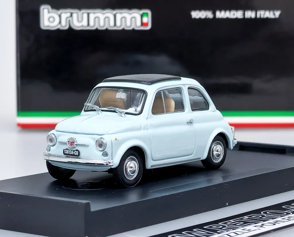 Fiat 500F Bleu Clair Brumm 1:43 - Miniature de Collection Vintage Italie