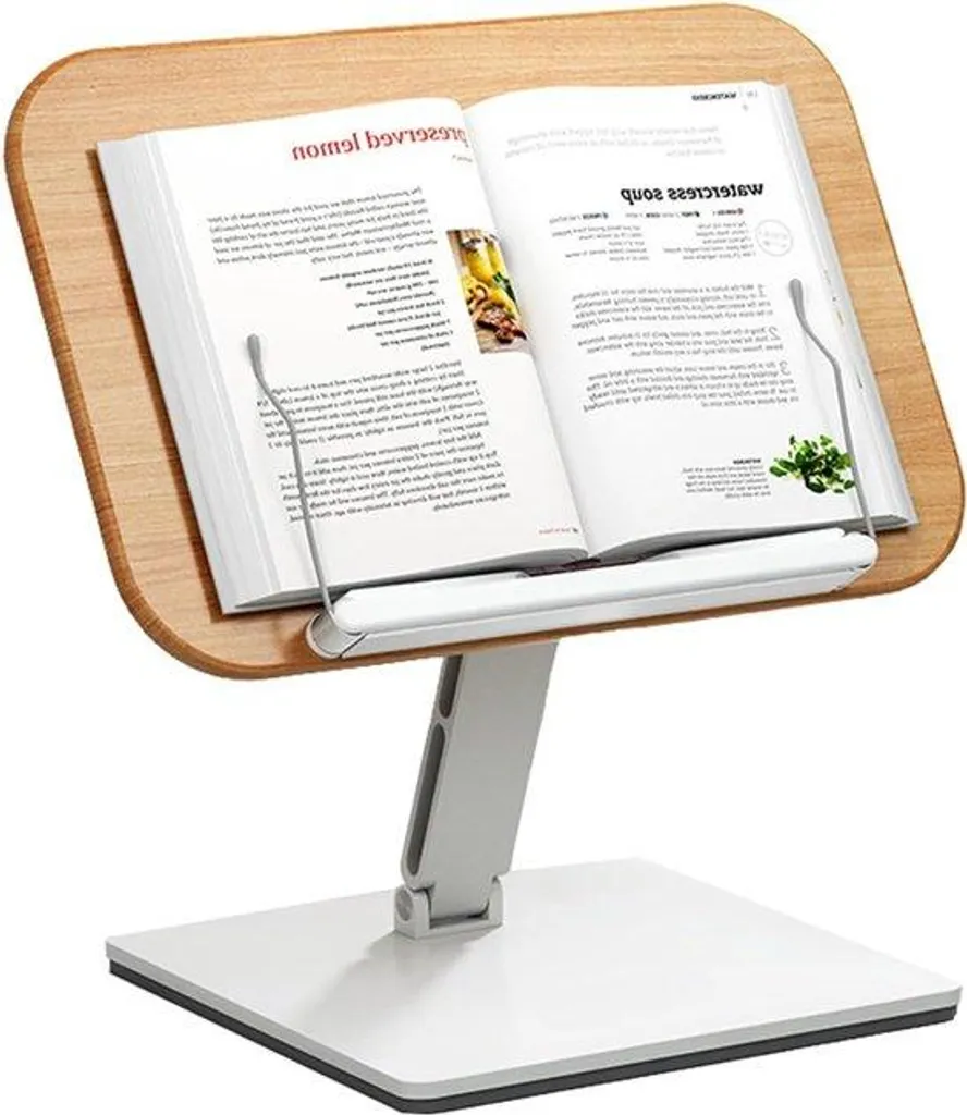 Porte-livre de cuisine pour lire les mains libres - Bois et aluminium