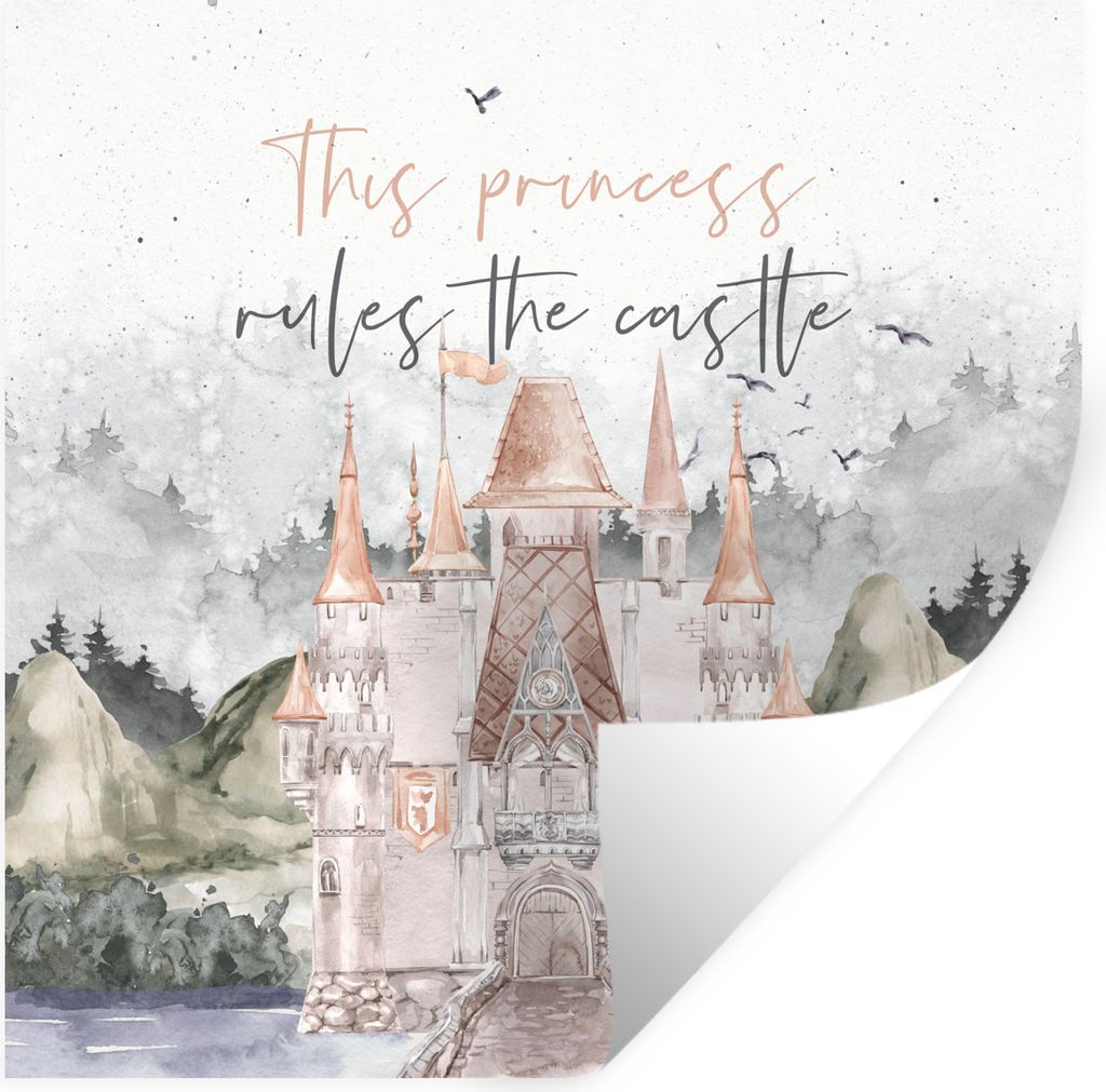 MuchoWow Wandtattoo Wandsticker Wandaufkleber Zitate - Prinzessin - Sprichwörter - Diese Prinzessin regiert das Schloss - Kinder - Baby - Mädch...
