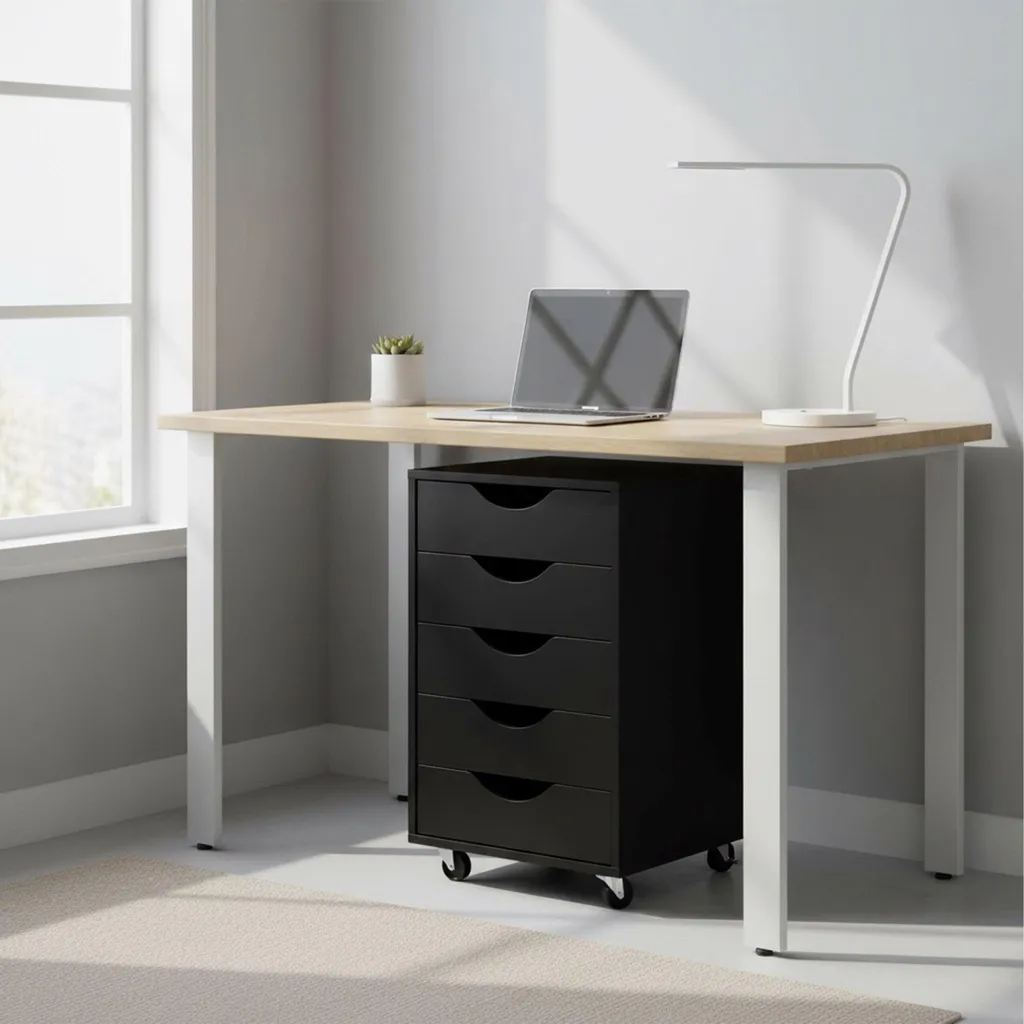 Solution gain de place : armoire mobile 5 tiroirs pour bureau encombré