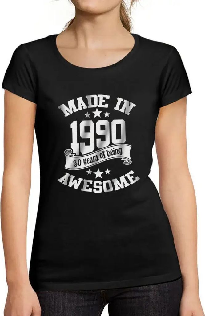 Damen Grafik T-Shirt Hergestellt im Jahr 1990 – 1990 – Geschenk 34. Geburtstag Jahrestag 34 Jahre Jubiläum 34 Jährige Frau Jahrgang 1990