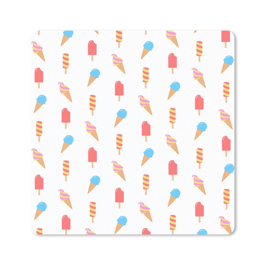 MuchoWow Mauspad Mousepad Eiscreme - Muster - Sommer 30x30 cm - Mousepads - Maus Mat - Pad - Mausunterlage - Gaming