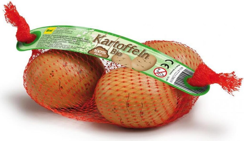 Erzi ziemniaki w siatce, zabawkowe ziemniaki, drewniane Zdjęcie produktu 
