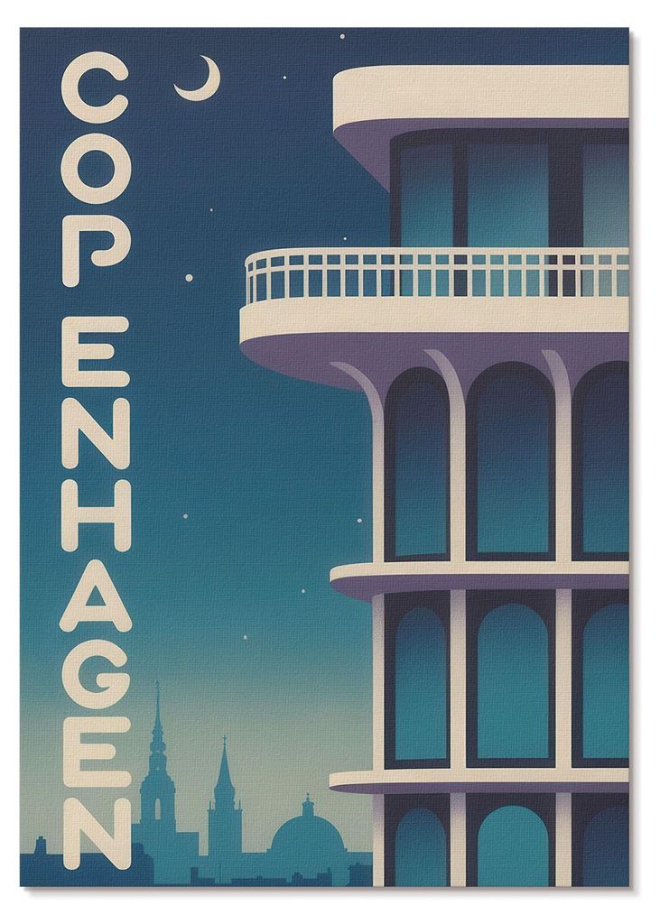 POSTER - 59x84 cm (A1) - Urban Shape - Moderne Architektur der Abendstadt - Wandbild für Wohnzimmer Schlafzimmer & Flur, Modernes Poster Wanddeko,...