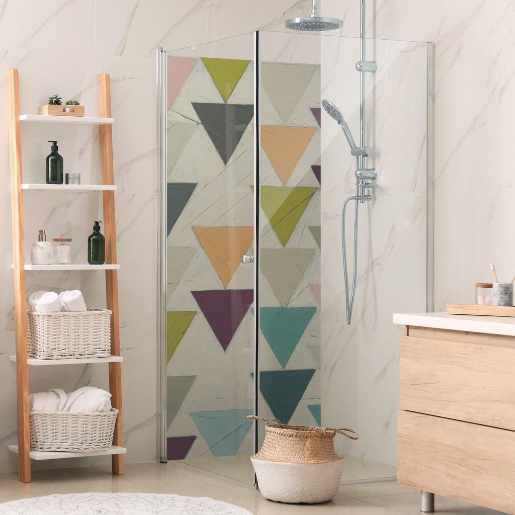 Duschrückwand Muster selbstklebend - 0.35 mm Wandpaneel wasserfest Design bunt Abstrakt Badrückwand fugenlos Smart matt 100x210 cm