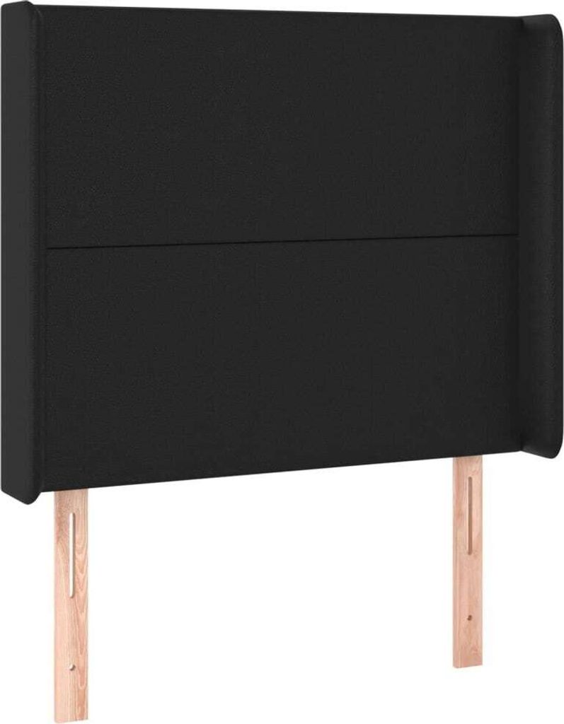 Kopfteil mit Ohren Schwarz 93x16x118/128 cm Kunstleder