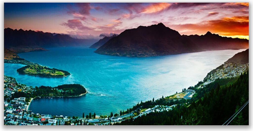 Acrylglasbilder 120x60 Wandbild Druck Fjord Halbinsel Berge Landschaft