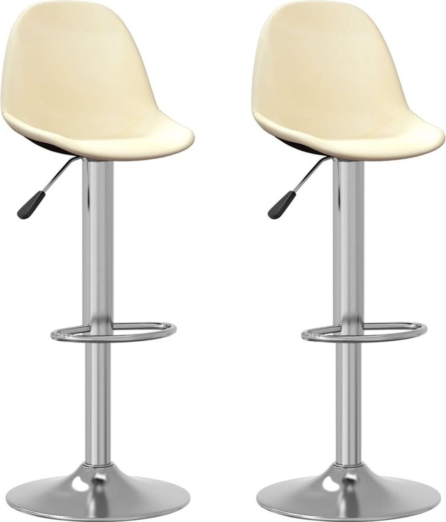 Barhocker 2 Stk. Creme Stoff
