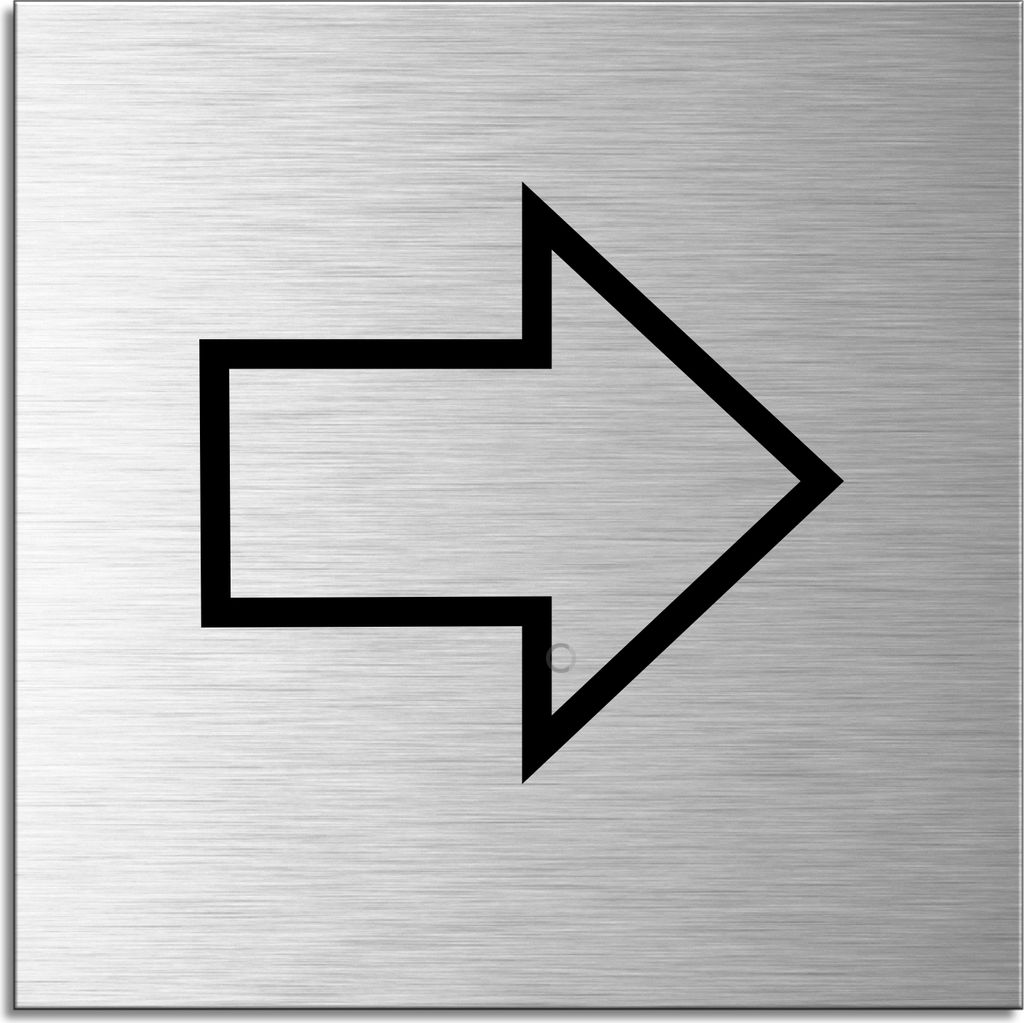 Schild - Richtung links rechts | Türschild 120 x 120 mm Aluminium selbstklebend