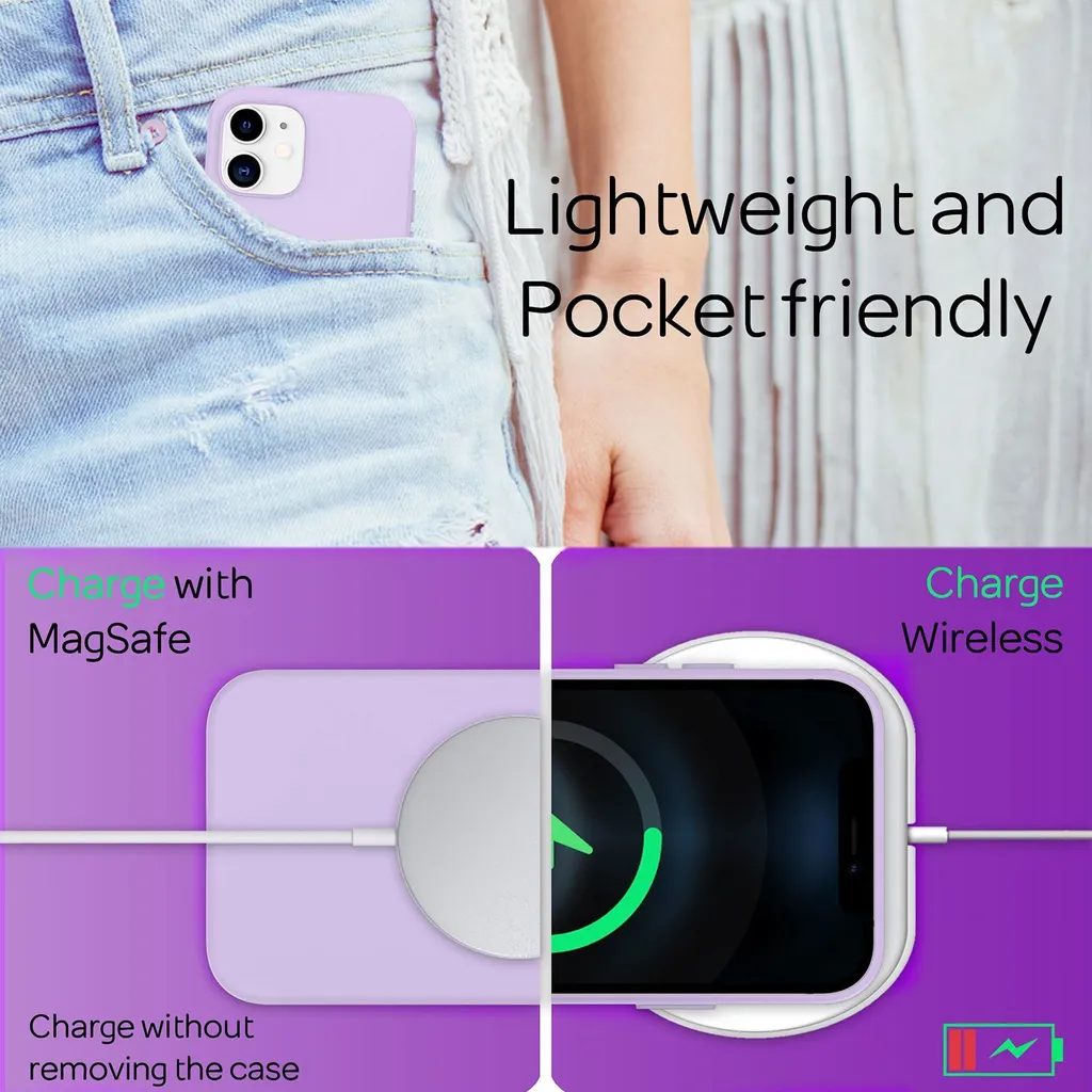 Custodia iPhone 12 Viola NALIA: Silicone Soft Touch e Stile Minimal - 6