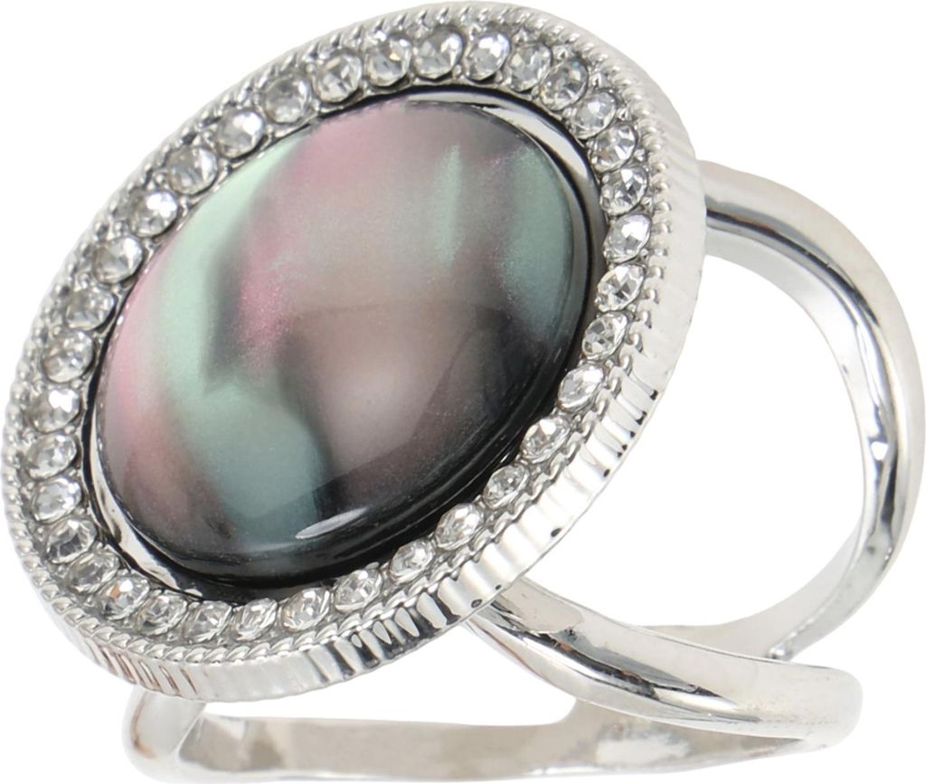 Schalring Stylisches Accessoire Schalnadel Für Frauen Runde Katzenaugen-Optik Wei? Goldton