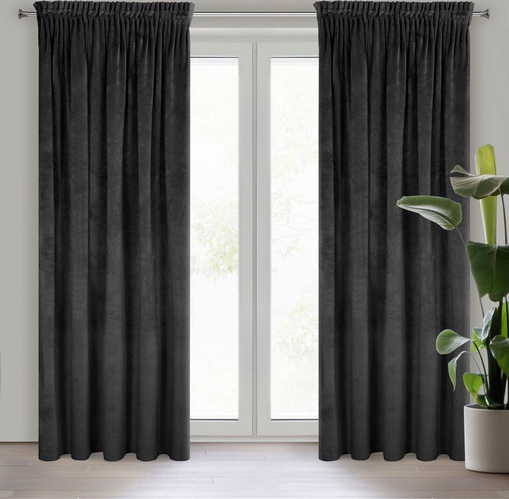 Eurofirany Vorhang VILLA schwarz 140X270 Kräuselband Produktbild 