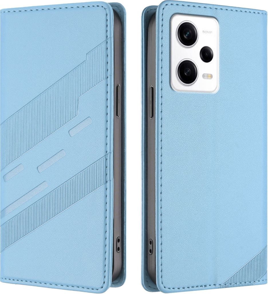 Hülle für Xiaomi Poco X5 Pro, Kunstleder Brieftaschen Handyhülle mit Kartenfach und Standfunktion Hellblau