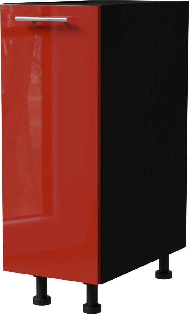 Küchenunterschrank BRERRA 20x82cm lackiert Farbe wählbar BR-D1D/20,RAL 3002 karminrot Hochglanz,schwarz